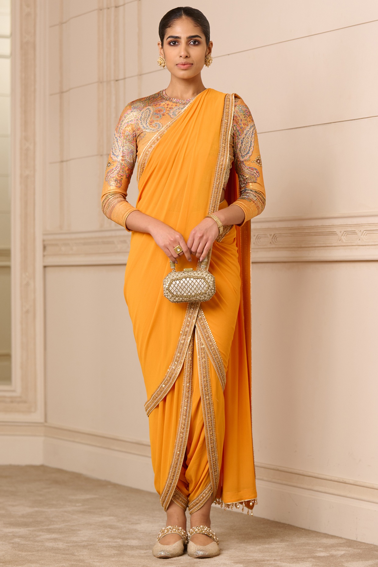 Orange Ombre Designer Saree | Saree designs, Silk sarees, Saree